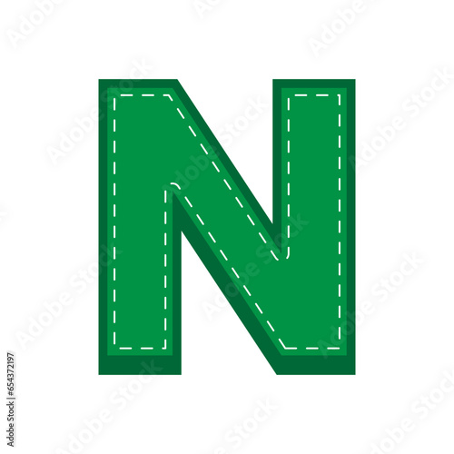 green sewing alphabet