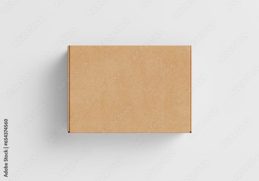 Brown Paper box Cardboard box isolated on white background  - obrazy, fototapety, plakaty 