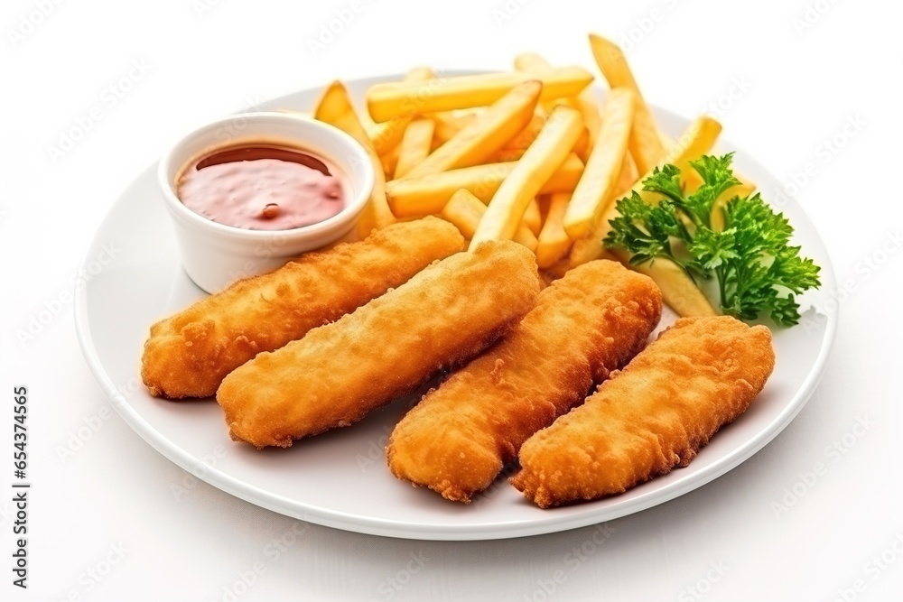 Fried fish sticks and French fries