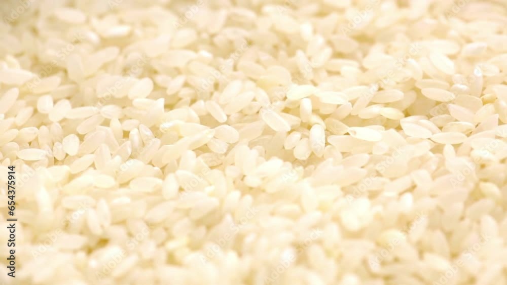 Close-Up of a Bunch of Raw White Rice in 4K Video Close-Up of a Bunch of Raw White Rice in 4K Video