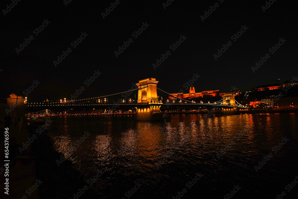The Chain Bridge (Széchenyi) of Budapest at night