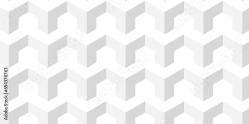 Abstract geometric structure mosaic and tile square background with cubes pattern. Seamless geometric pattern abstract background. abstract cubes geometric white and gray color hexagon technology.