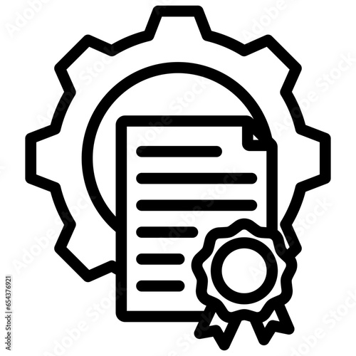 Automatic Certificate Outline Icon