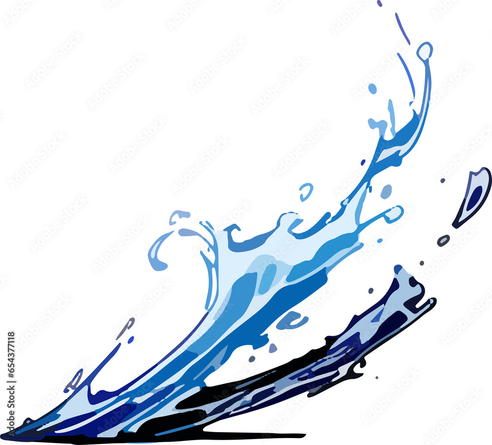 Fototapeta premium power blast magic water splash element comic action effect drawing lines generated with AI