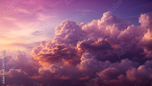 Fototapeta Naklejka Na Ścianę i Meble -  Sunset over the Clouds, Sky with Clouds Purple ,pink and Gold Colors, Perfect for Wallpapers, Banners, and Artwork 2