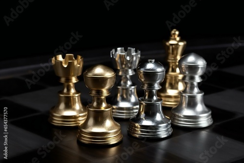 Chess piece on a chess board game for ideas, challenges, leadership, strategy, business, success, or abstract concepts. Ai Generative