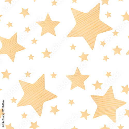 Seamless Pattern with Christmas Stars.