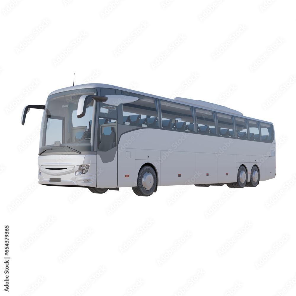 Realistic tour bus on isolated transparency background