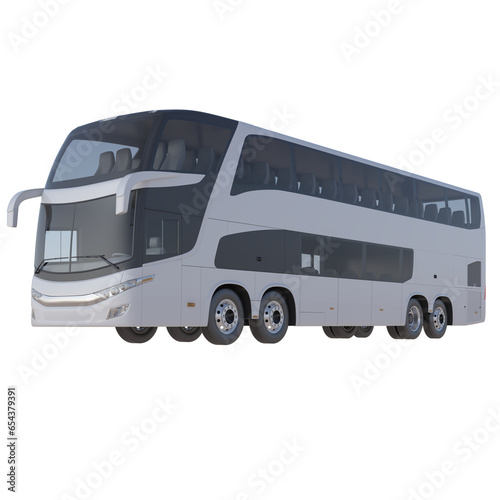 Realistic double decker bus on isolated transparency background photo