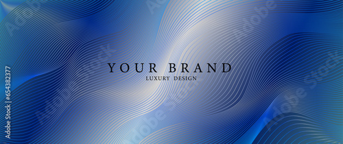 Premium cover design with line pattern and gradient background. Luxury blue background cover design, invitation, poster, flyer, wedding card, luxe invite, business banner, prestigious voucher.