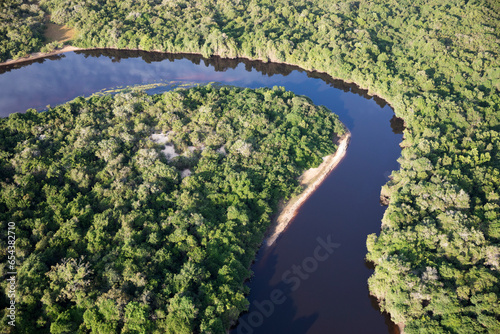 Aerial view to Pantanal jungle in Brasil. photo