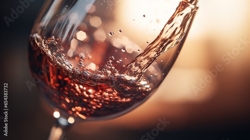 A close-up of a glass of champagne showing the liquid in detail photo