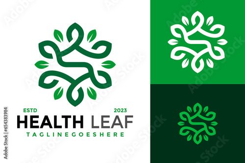 Letter S Health Leaf Logo design vector symbol icon illustration