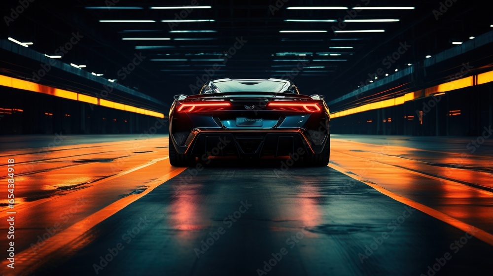 Fototapeta premium high-speed sports car in an urban setting
