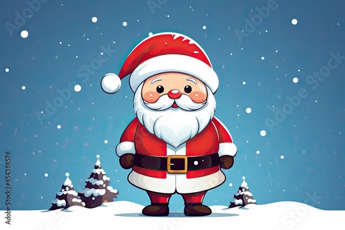 cute santa claus christmas cartoon illustration © krissikunterbunt
