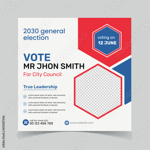 Vector Vote Election Campaign Social Media Post Design