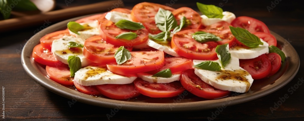 Prepare to be transported to the rustic Italian countryside with this Caprese Salad. Luscious, ripe tomatoes burst with sunkissed flavor, while the mozzarella, made fresh every morning, Prepare to be transported to the rustic Italian countryside with this Caprese Salad. Luscious, ripe tomatoes burst with sunkissed flavor, while the mozzarella, made fresh every morning,