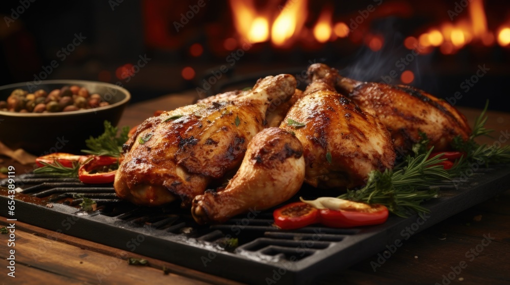 A gorgeous medley of grilled chicken pieces, coated with a glaze that gleams like amber, delivering a burst of umami goodness accompanied by a hint of ginger. A gorgeous medley of grilled chicken pieces, coated with a glaze that gleams like amber, delivering a burst of umami goodness accompanied by a hint of ginger.