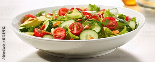 Nourish your body with a vibrant salad, filled with crisp Dole lettuce, ripe Del Monte tomatoes, crunchy cucumbers from Vlasic, and finished with a drizzle of Kens dressing for a refreshing