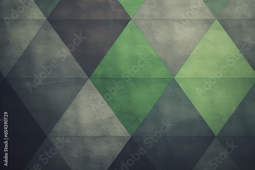 Grey-Green Artistry: Exploring Minimalism with Geometric Triangles, Modern Design, Gradient Nuances, Noise, Grain, Photographic Texture, Visual Symphony, and Artistic Composition