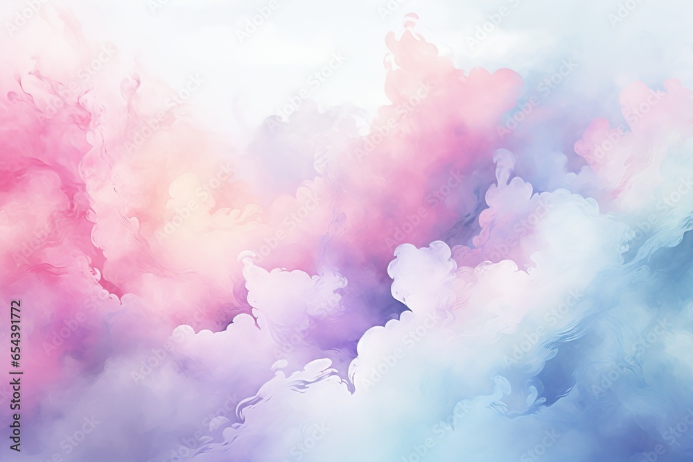 watercolor clouds in pastel color stains