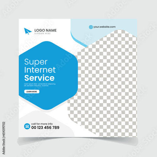 Broadband internet service social media post design template