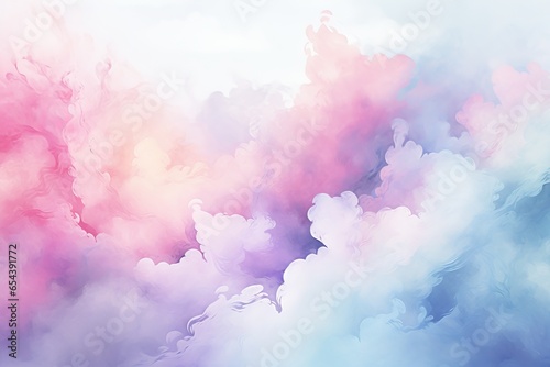 watercolor clouds in pastel color stains