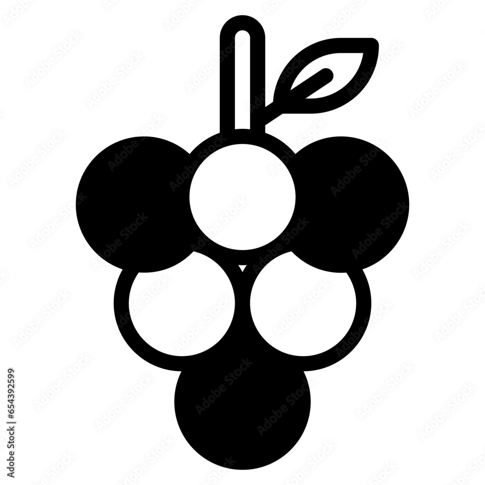 Grapes icon in solid line style. Vector illustration, suitable for logo, web, graphic design, illustration, sticker, books, etc Grapes icon in solid line style. Vector illustration, suitable for logo, web, graphic design, illustration, sticker, books, etc