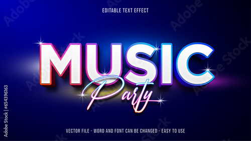 Editable text effect music party mock up