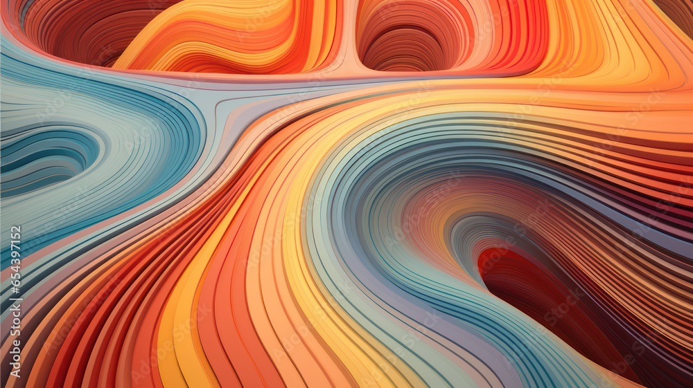 Background with color waves with soft lines and curves created with Generative AI Background with color waves with soft lines and curves created with Generative AI
