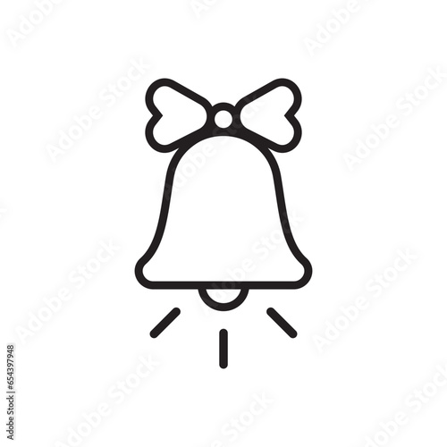 New year bell vector icon. Christmas bell flat sign design. Bell symbol pictogram. UX UI icon