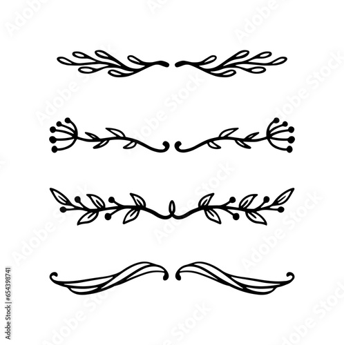 Set hand drawn ornament divider collection