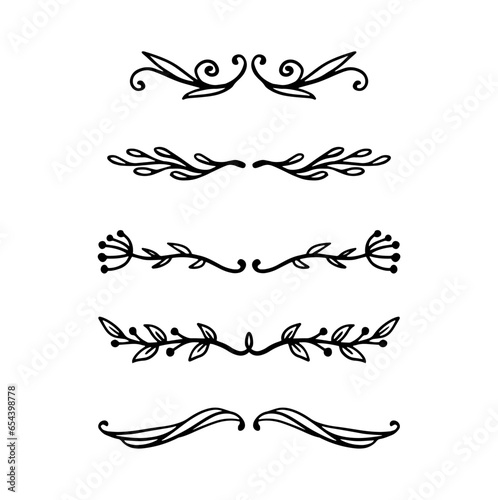 Set hand drawn ornament divider collection