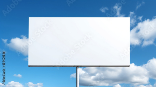 Large advertising billboard placed along the road, empty with space to insert advertising text. Business or marketing concept.