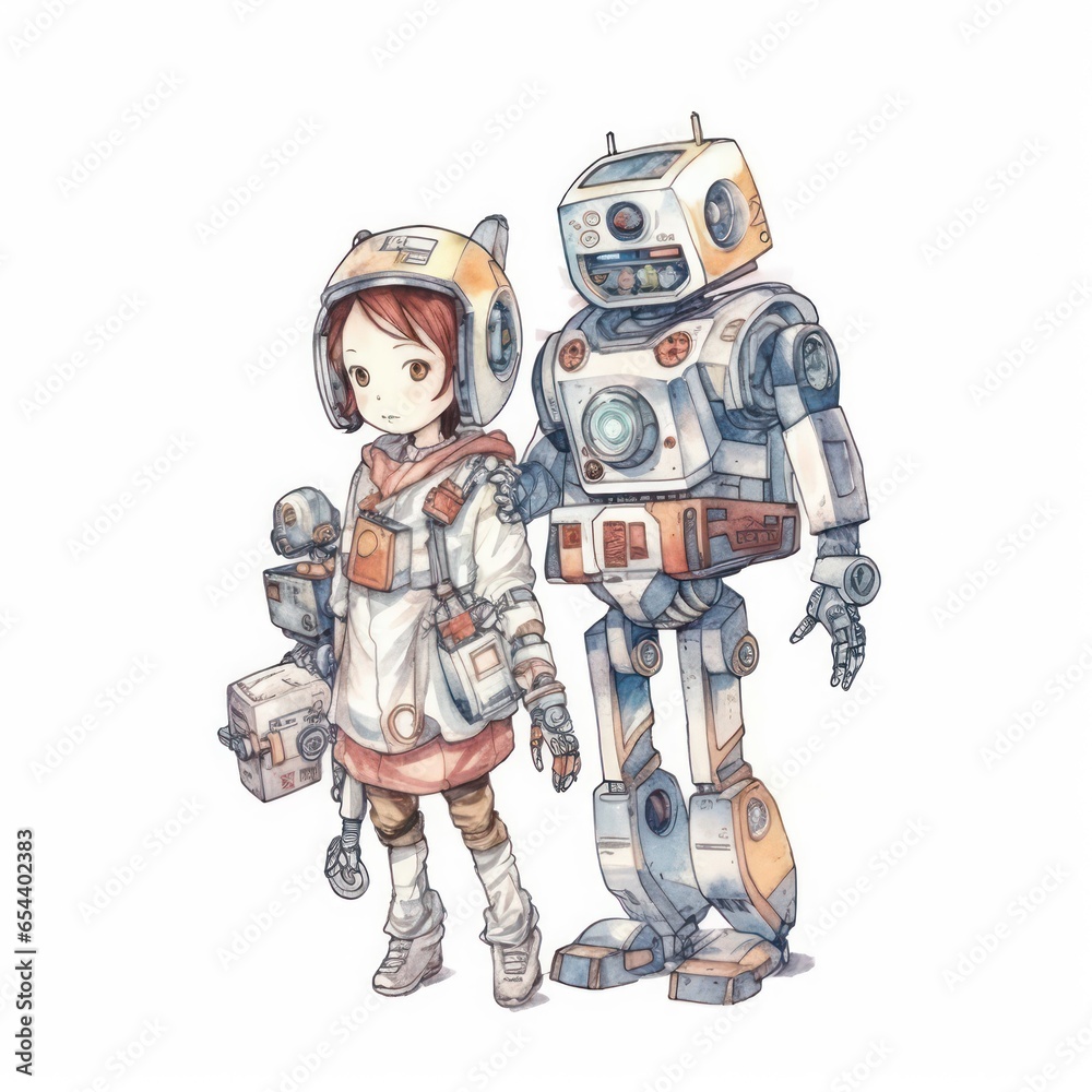 Obraz premium two robots in action