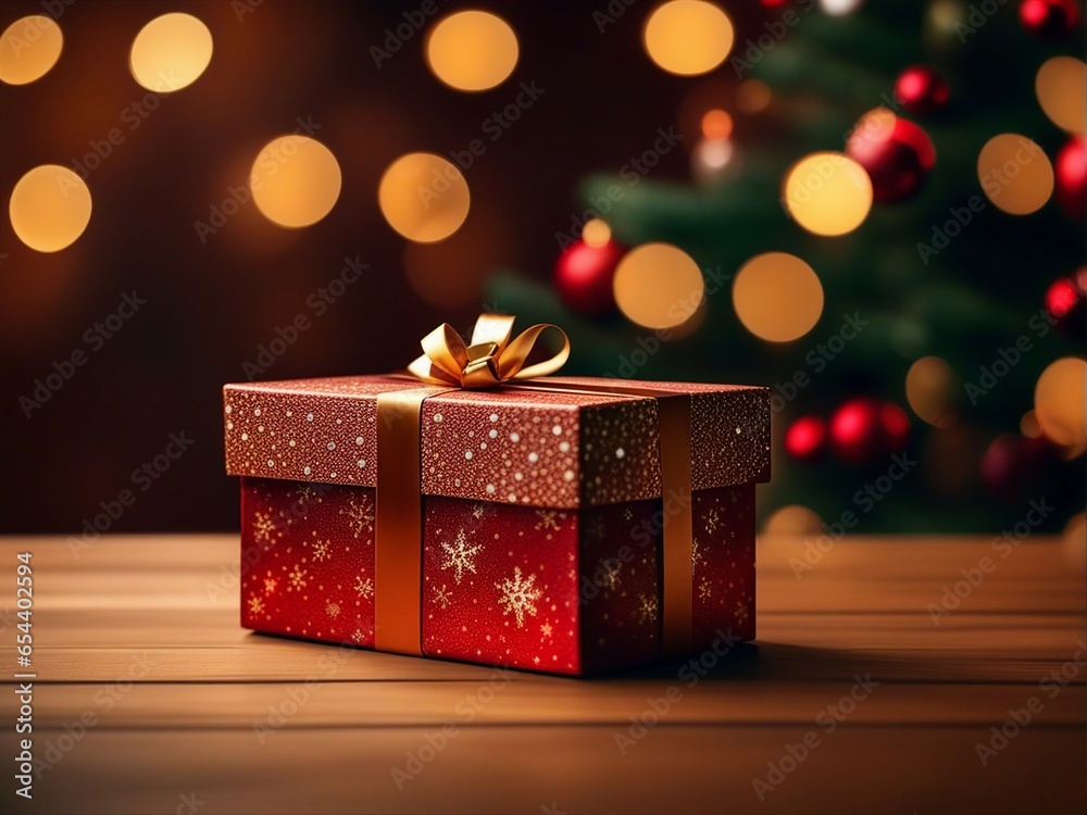 Beautiful Christmas gift boxes with ribbon on floor with perfect x-mas background. Generative ai Beautiful Christmas gift boxes with ribbon on floor with perfect x-mas background. Generative ai