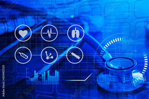 Medical examination and healthcare business concept, Big Data for health analytics, health insurance marketing strategy