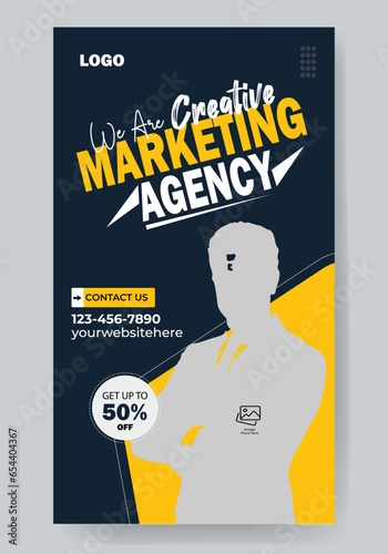 Vector Creative Marketing Agency Instagram and Facebook Story template