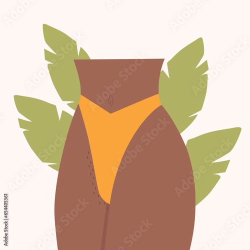 Hairy bikini intimate depilation and hygiene illustration