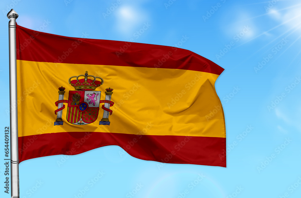 Spain flag national day banner design texture illustration High Quality flag background 