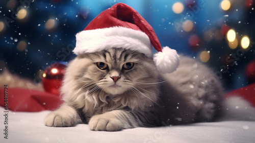 Cats in a Christmas costume, generative ai