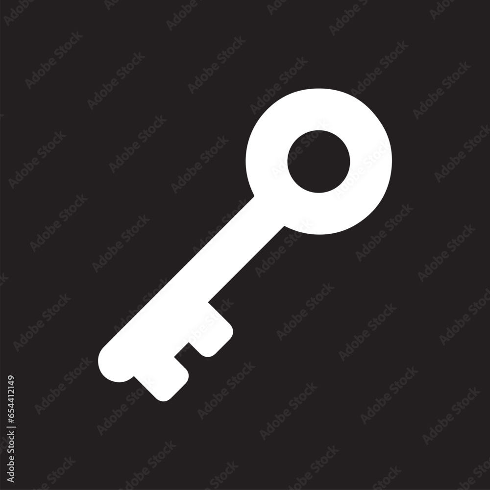 Key icon vector. Key logo design. Key vector icon illustration isolated on black background Key icon vector. Key logo design. Key vector icon illustration isolated on black background