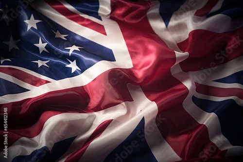 United Kingdom and United States of America flag combined. Generative Ai photo