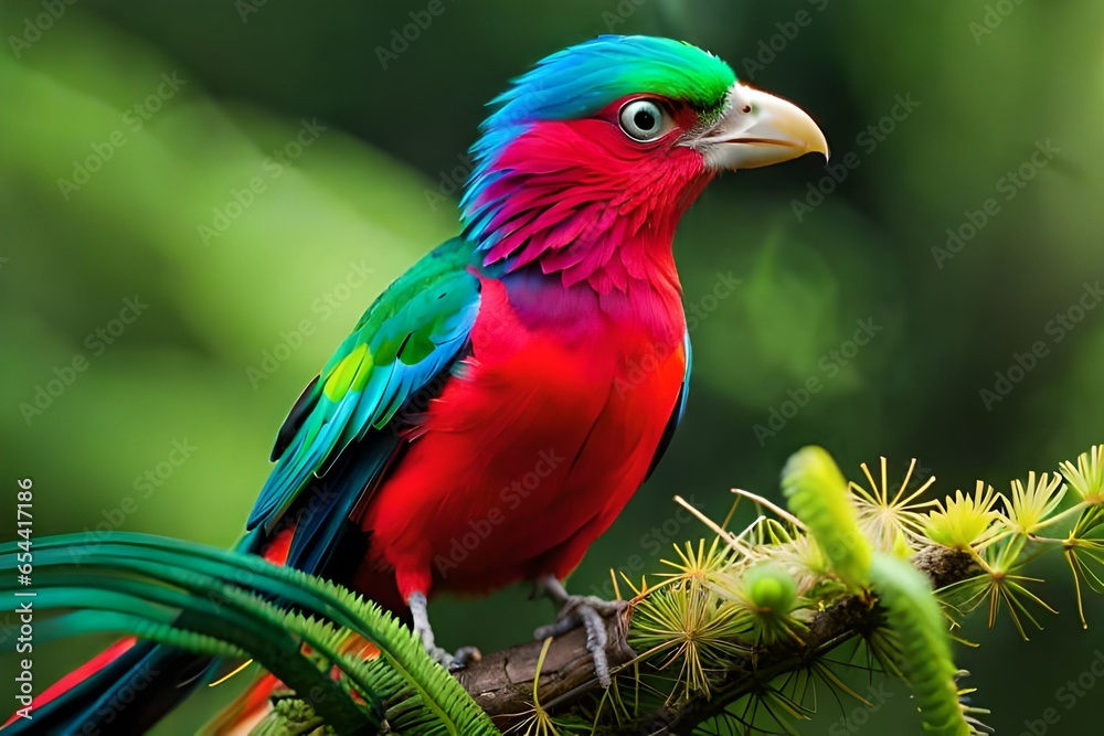 red and green bird