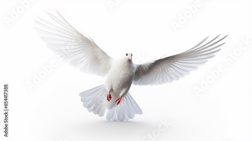 flying dove isolated on white
