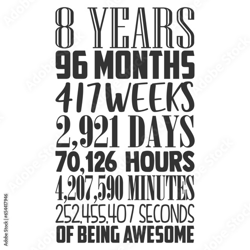 8 Years Birthday Illustration
