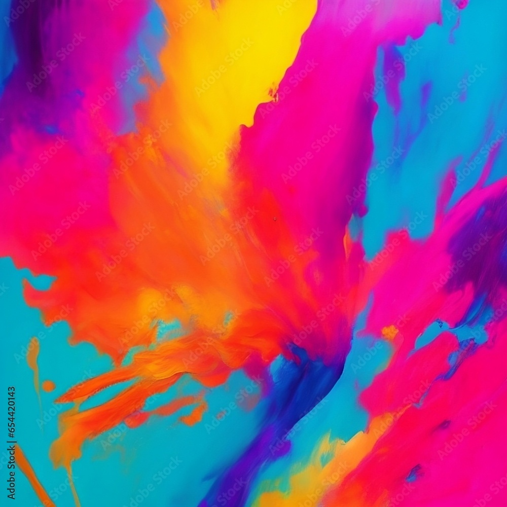 Abstract painting with a mix of vibrant colors Abstract painting with a mix of vibrant colors