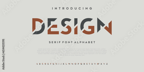 Design Modern abstract digital alphabet font. Minimal technology typography, Creative urban sport fashion futuristic font and with numbers. vector illustration