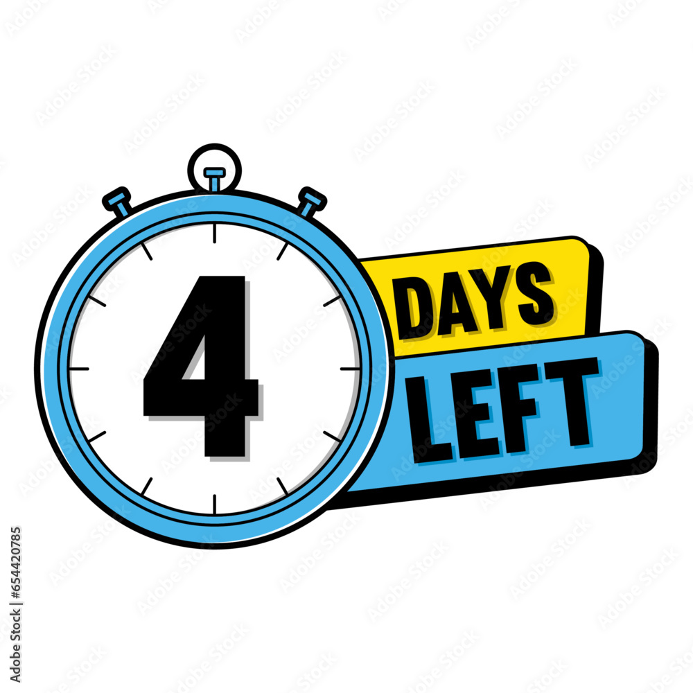 4 days left countdown timer number of days left promotional social