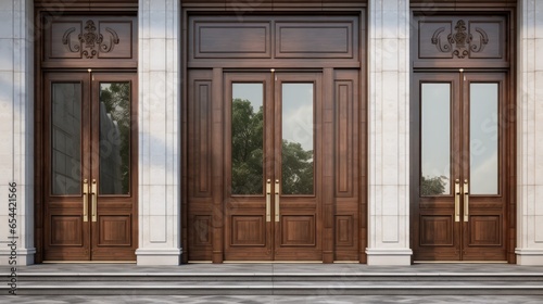 Elevate your designs with our set of modern doors. Crafted from solid wood and featuring double-glazed windows  these doors bring style and functionality to any architectural vision